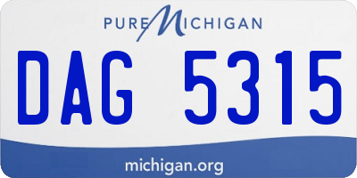 MI license plate DAG5315