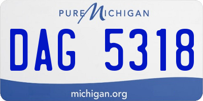 MI license plate DAG5318