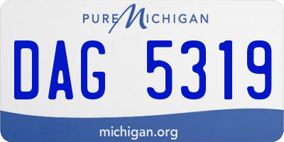 MI license plate DAG5319