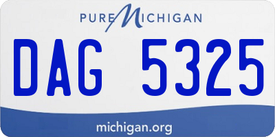 MI license plate DAG5325