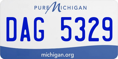 MI license plate DAG5329