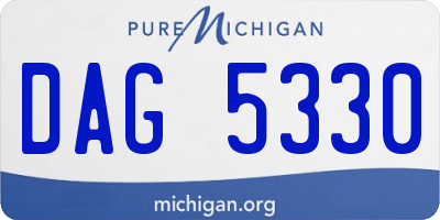 MI license plate DAG5330