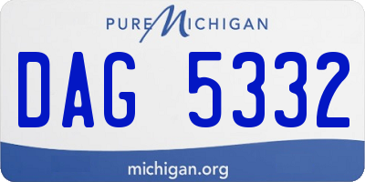 MI license plate DAG5332