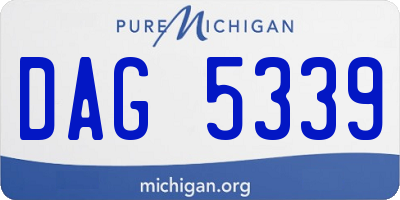 MI license plate DAG5339