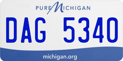 MI license plate DAG5340