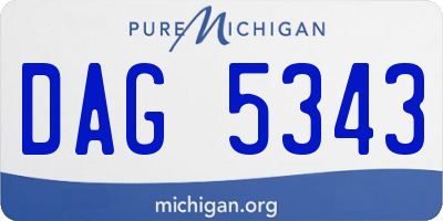 MI license plate DAG5343