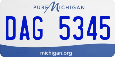 MI license plate DAG5345