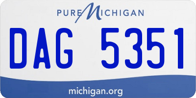 MI license plate DAG5351