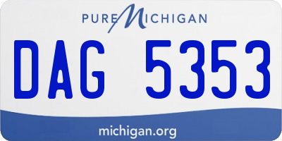MI license plate DAG5353