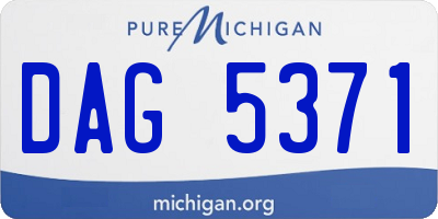 MI license plate DAG5371