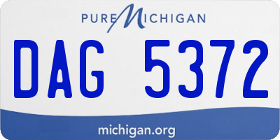 MI license plate DAG5372