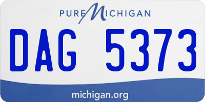 MI license plate DAG5373