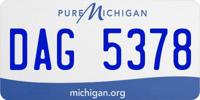 MI license plate DAG5378