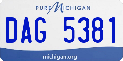 MI license plate DAG5381