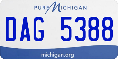 MI license plate DAG5388