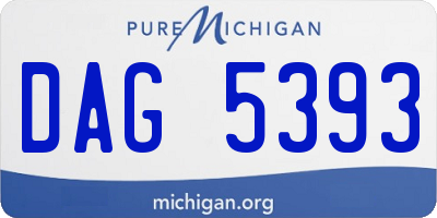 MI license plate DAG5393