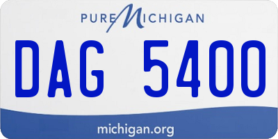 MI license plate DAG5400