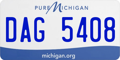 MI license plate DAG5408