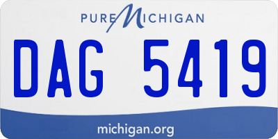 MI license plate DAG5419