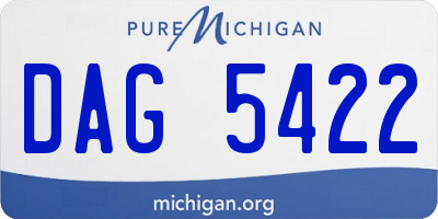 MI license plate DAG5422
