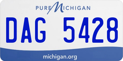 MI license plate DAG5428
