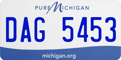 MI license plate DAG5453