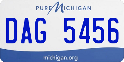 MI license plate DAG5456