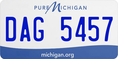 MI license plate DAG5457