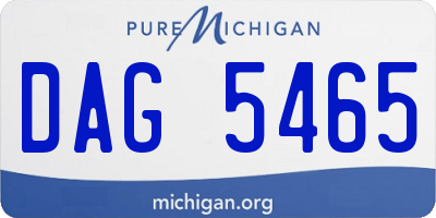 MI license plate DAG5465