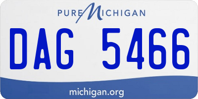 MI license plate DAG5466