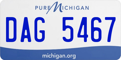 MI license plate DAG5467