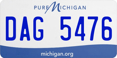 MI license plate DAG5476