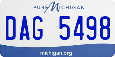 MI license plate DAG5498