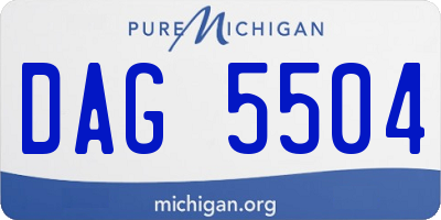 MI license plate DAG5504
