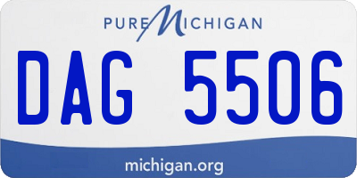 MI license plate DAG5506