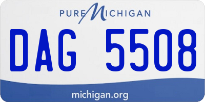 MI license plate DAG5508