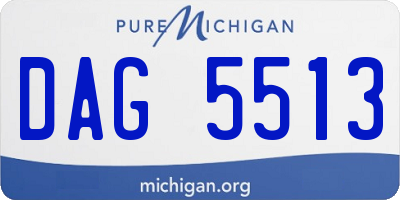 MI license plate DAG5513