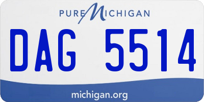 MI license plate DAG5514