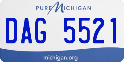 MI license plate DAG5521