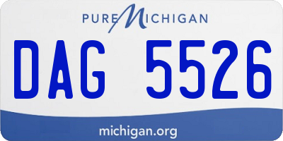 MI license plate DAG5526