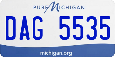 MI license plate DAG5535