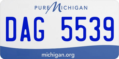 MI license plate DAG5539