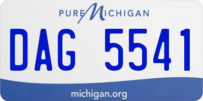 MI license plate DAG5541