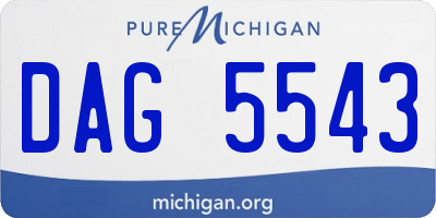 MI license plate DAG5543