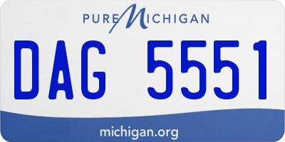 MI license plate DAG5551