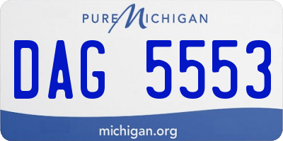 MI license plate DAG5553