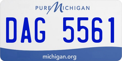 MI license plate DAG5561