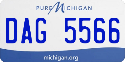 MI license plate DAG5566