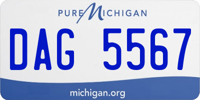 MI license plate DAG5567