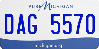 MI license plate DAG5570